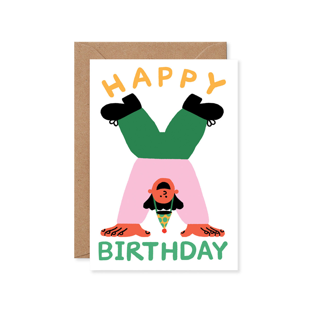 Funny Happy Birthday Headstand Greeting Card - Perfect for Yoga Lovers & Unique Birthday Wishes