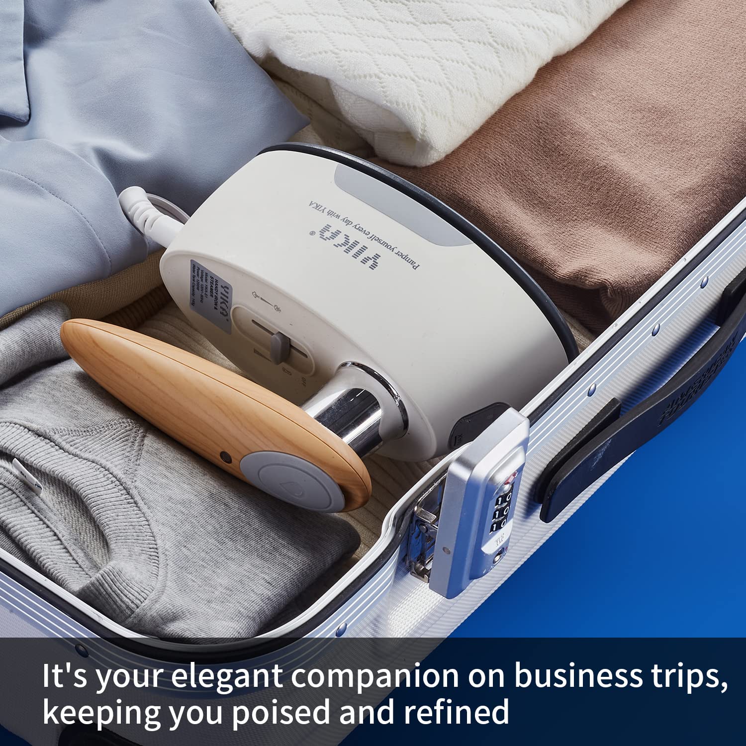 YIKA 2-in-1 Portable Garment Steamer and Iron with Ceramic Plate | Fast Heating, Adjustable Temperature & Steam Control | Handheld Fabric Wrinkle Remover for Clothes, Suits, Dresses | Perfect for Home, Travel, Office, and Business Trips