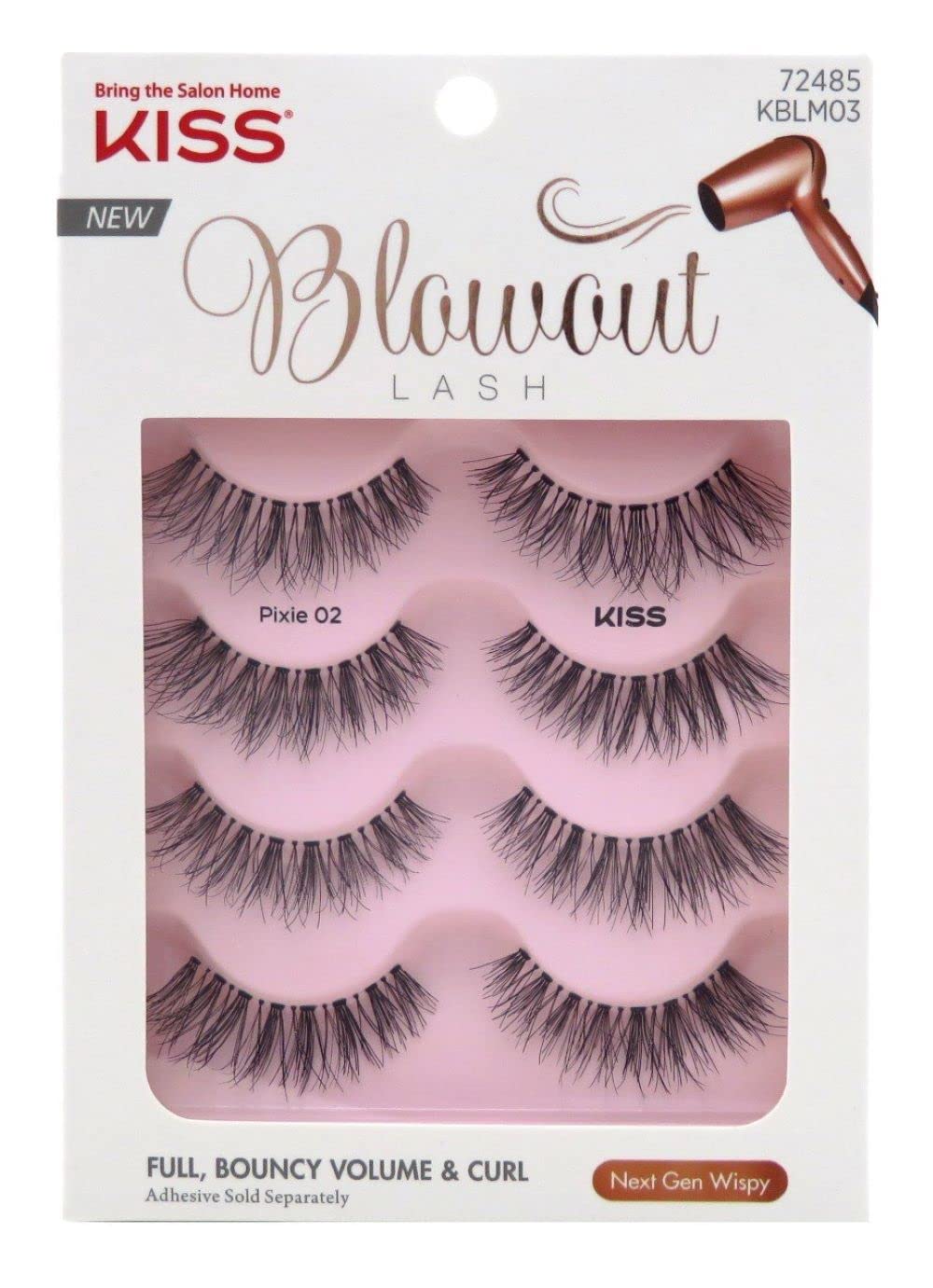 KISS Blowout Lash Multipack - Pixie (4 Pairs) | Natural Looking False Eyelashes for Everyday Wear & Special Occasions | KBLM03