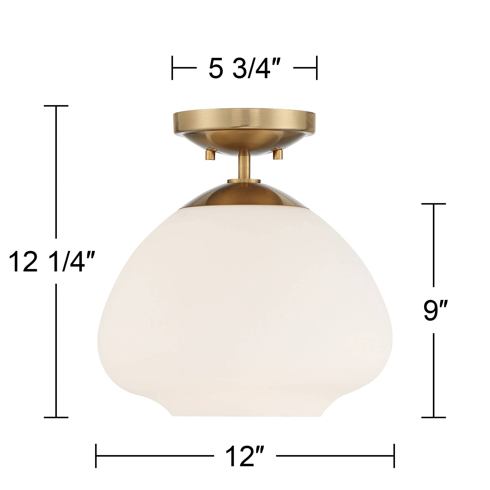 Possini Euro Orilla Mid-Century Modern Semi-Flush Mount Ceiling Light - 12