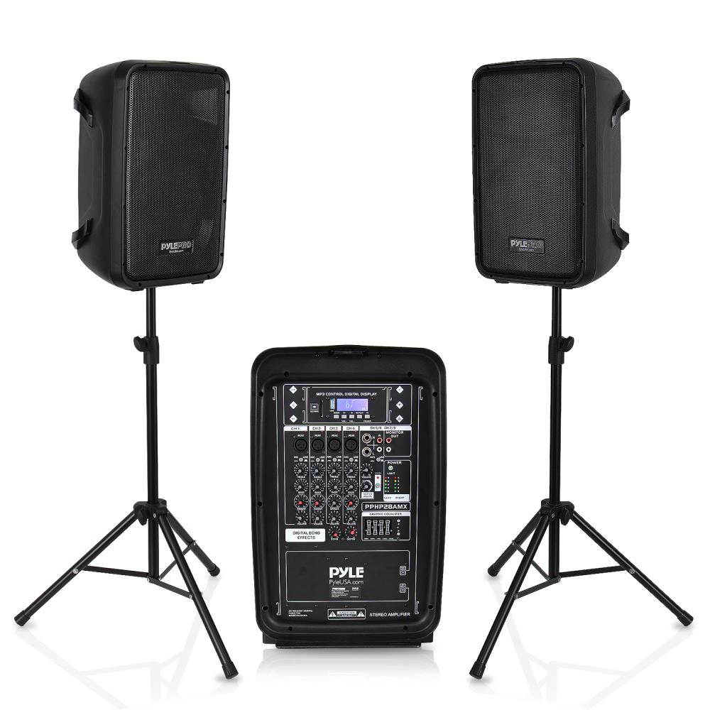 Professional PA Speaker & Amplifier Mixer DJ Kit - Portable Sound System for Live Music, Parties, Events, and Outdoor Performances