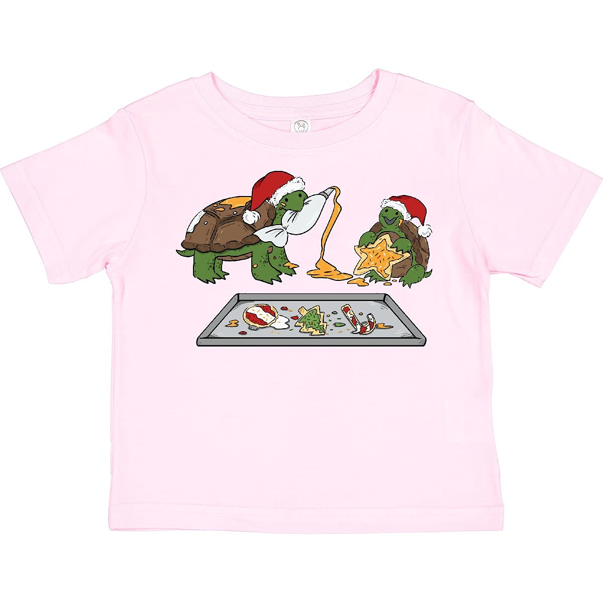 Inktastic Cute Turtles Baking Christmas Cookies Toddler T-Shirt - Adorable Holiday Outfit for Kids, Christmas Baking Party, Family Photo Matching Shirts
