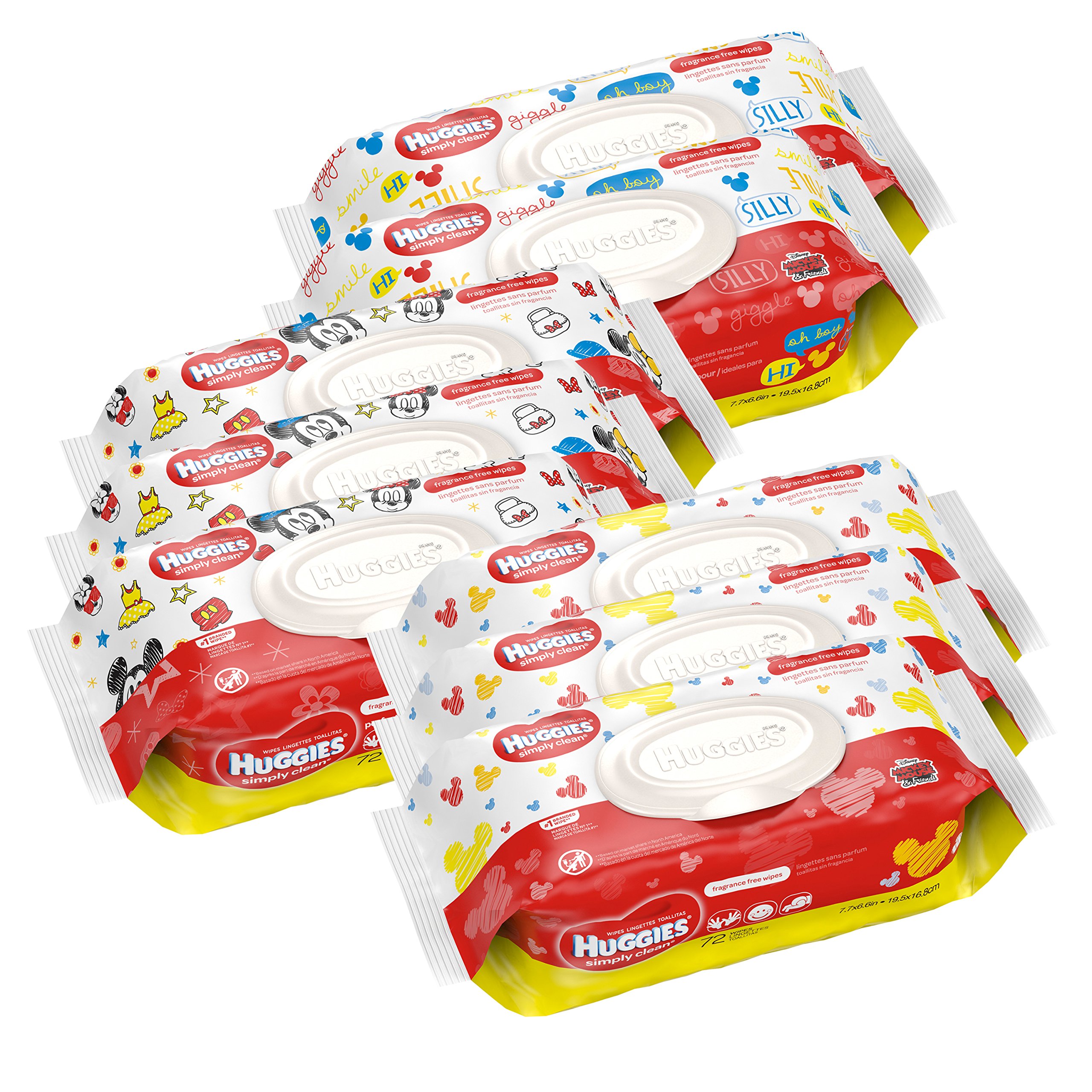 HUGGIES Simply Clean Unscented Baby Wipes - 72 Count (Pack of 8) | Hypoallergenic & Gentle for Newborns | Perfect for Diaper Changes, On-the-Go Cleaning & Sensitive Skin Care