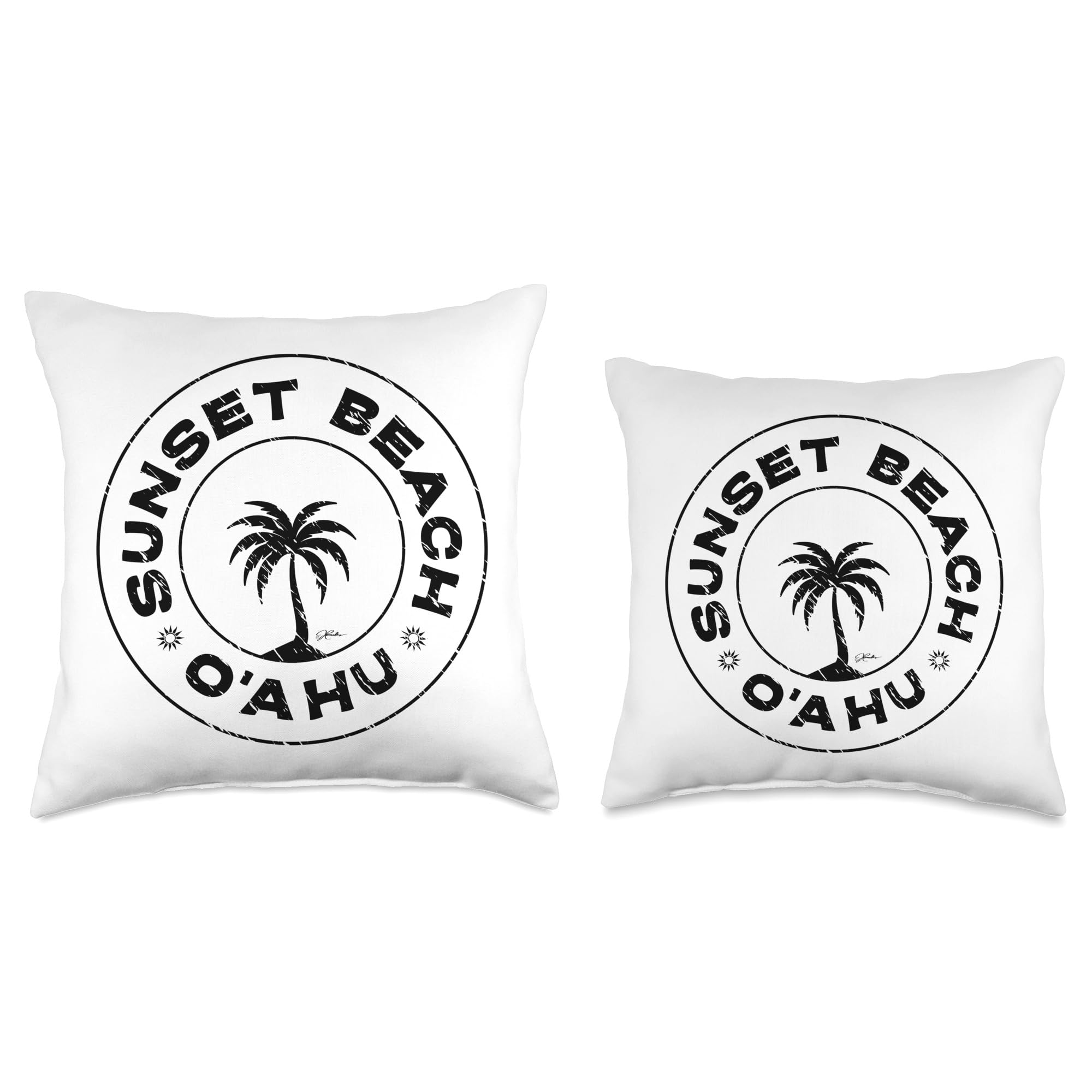 Sunset Beach Oahu Hawaii Throw Pillow - Soft Decorative Cushion for Sofa, Bed & Home Decor - Perfect for Beach House, Living Room & Coastal Theme Decorations