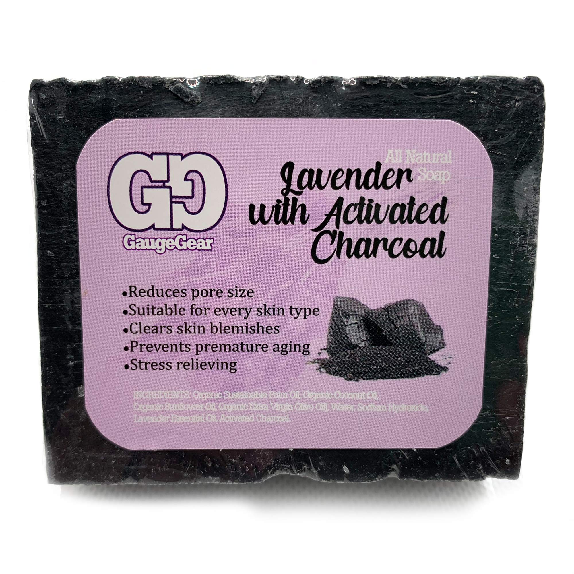 All Natural Lavender & Activated Charcoal Soap Bar for Sensitive Skin - Gentle Cleansing, Detoxifying & Moisturizing for Face & Body | Handmade Organic Soap for Daily Use, Spa & Gifts