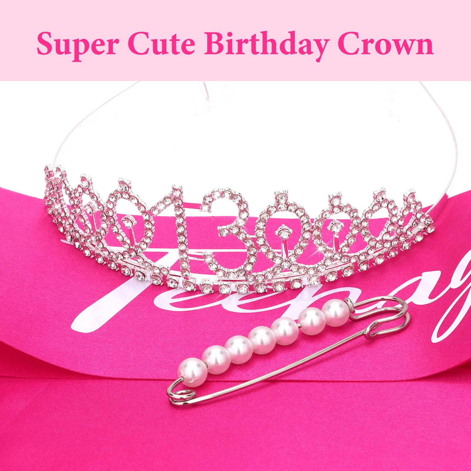 Silver Birthday Crown for Girls & Women | Elegant Birthday Party Decorations & Gifts | Perfect for Princess-Themed Parties, Quinceañeras & Special Celebrations