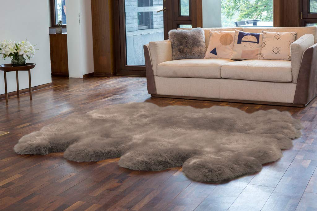 Premium New Zealand Sheepskin Rug - Soft Fluffy Wool Carpet for Bedroom, Living Room, Nursery - Natural Sheep Skin Throw Blanket for Chair, Sofa & Motorcycle Seat - Cozy Home Decor & Pet Bed Mat