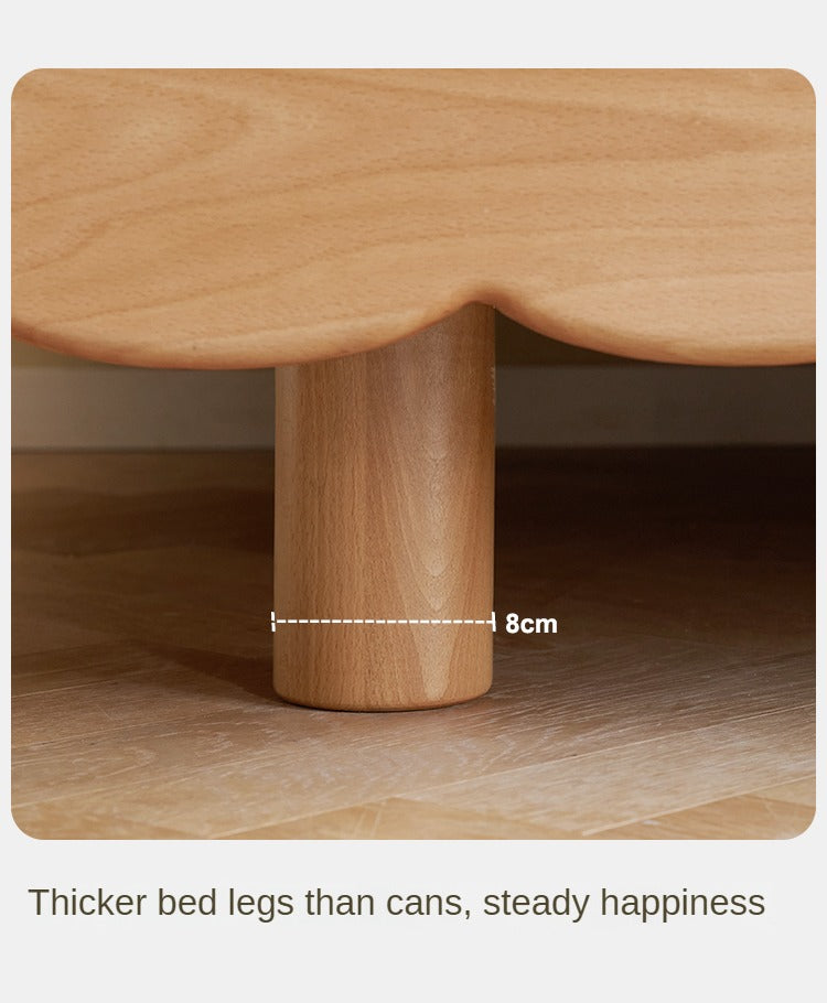 Solid Beech Wood Kids Platform Bed - No Headboard, Eco-Friendly & Sturdy for Toddler & Children's Bedroom - Perfect for Small Spaces & Montessori Style Rooms