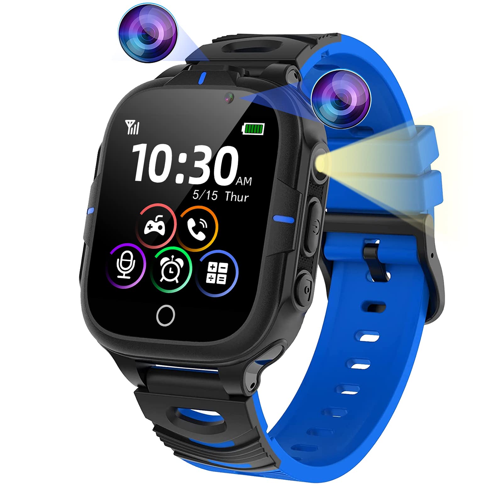ELEJAFE Kids Smart Watch for Boys & Girls - Waterproof GPS Tracker, 24 Games, Dual Cameras, MP3 Player, Flashlight - Perfect Birthday Gift for Ages 3-12 | Ideal for School, Outdoor Play & Parental Monitoring