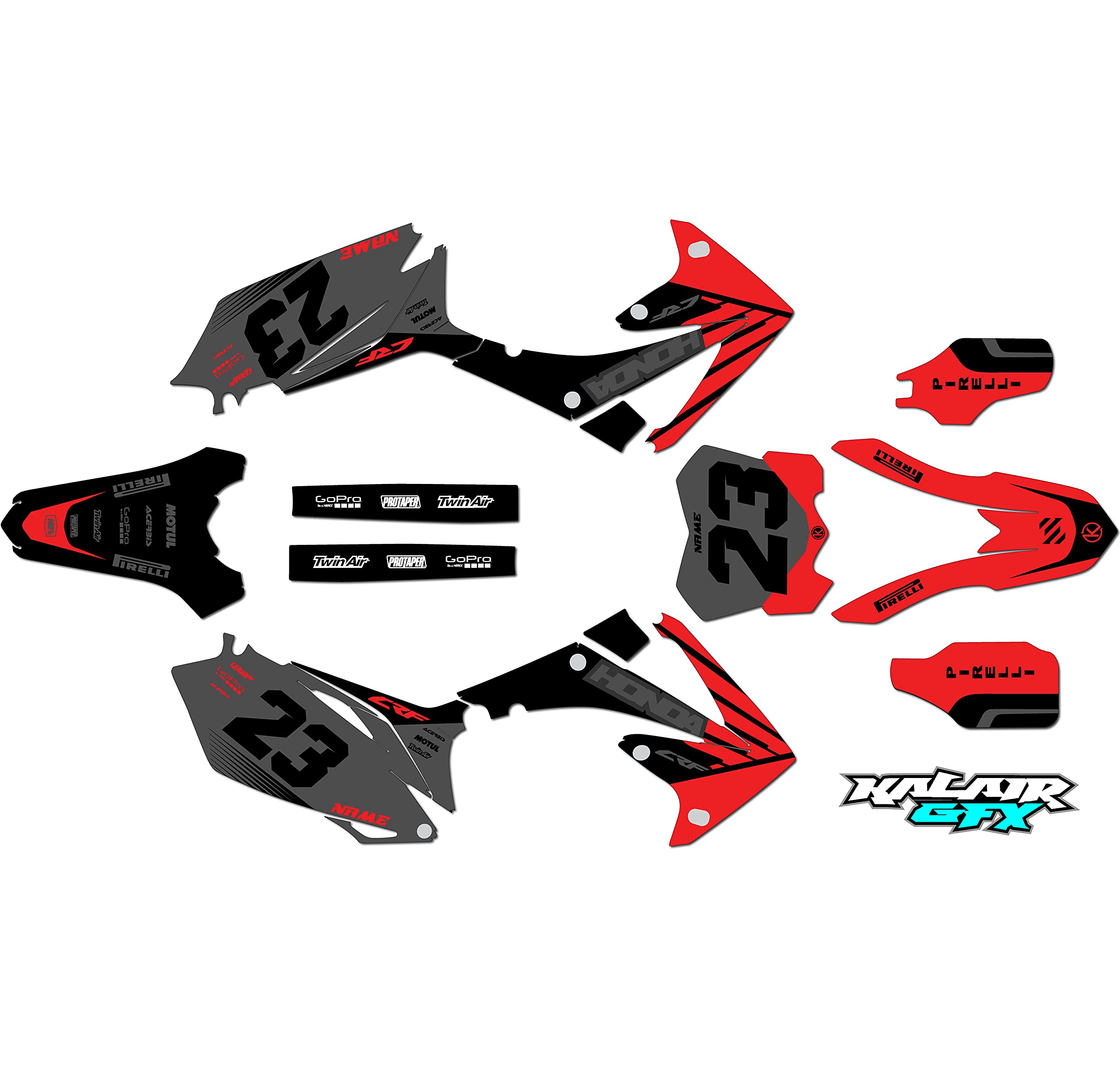 Honda CRF250R (2010-2013) OEM Style Red 9 Mil Graphics Kit - Dirt Bike Stickers, Motocross Racing Decals for Pit Bikes & Motorcycles - Perfect for Track Racing, Off-Road Adventures & Custom Bike Styling