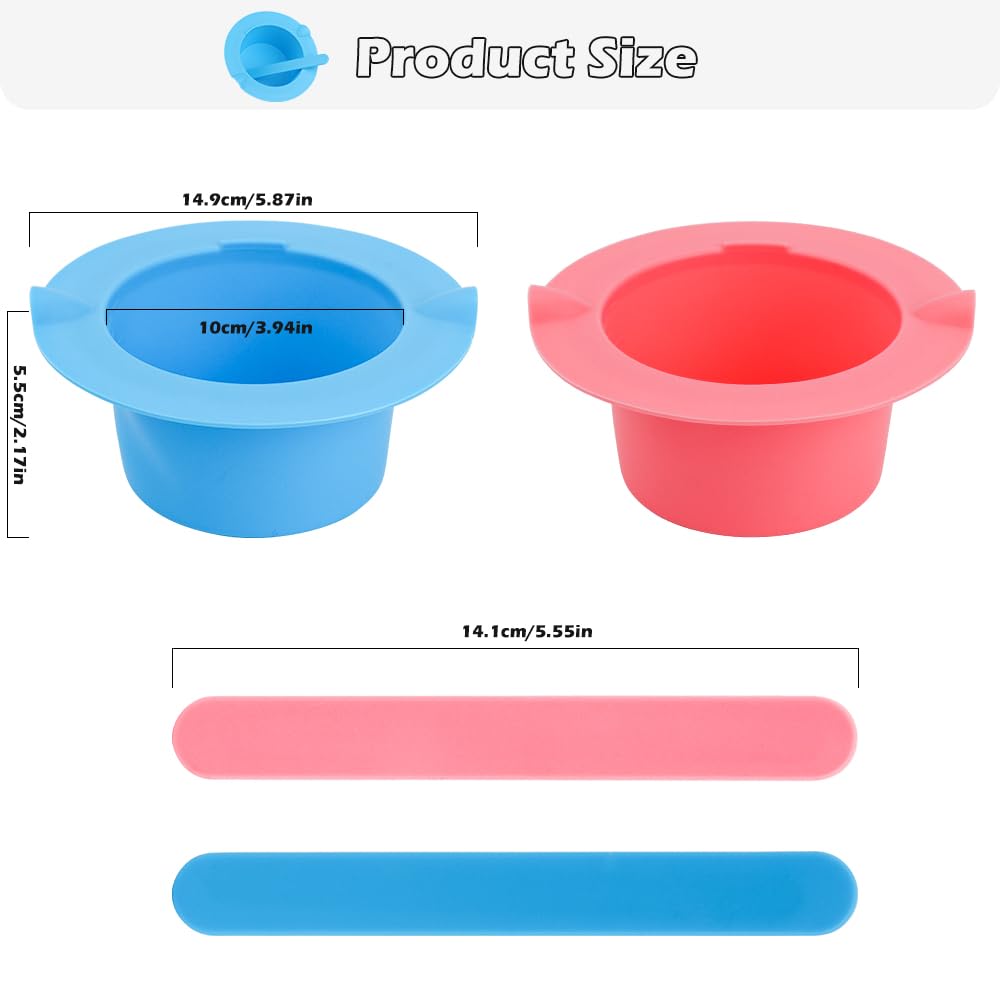 2 Pack Replaceable Wax Warmer Pot with Removable Silicone Bowl - Waxing Machine Accessories for Hair Removal at Home, Salon & Spa Use