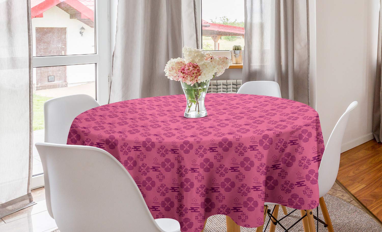 Ambesonne Ethnic Round Tablecloth 60