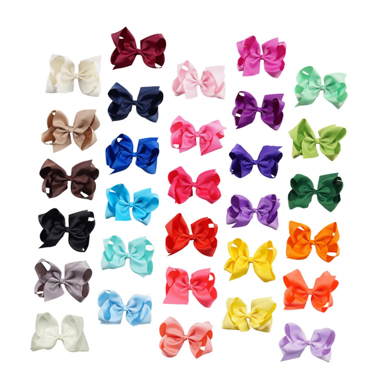 30pcs Minkissy Hair Bows for Girls - Newborn Baby Hair Clips, Grosgrain Ribbon Bow Barrettes, Pinwheel Hair Accessories - Perfect for Parties, Weddings, School & Daily Styling