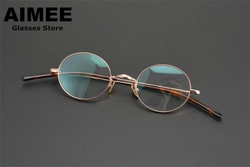 Stylish Aimee Unisex Full Rim Oval Round Titanium Acetate Eyeglasses Frame 12344 - Lightweight & Durable for Work, Reading & Everyday Wear