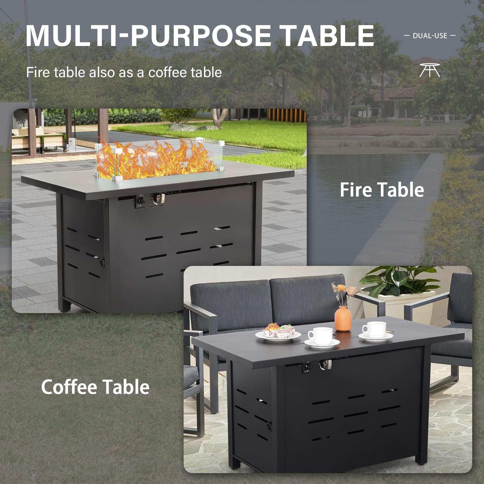4-Piece Outdoor Patio Furniture Set with 45