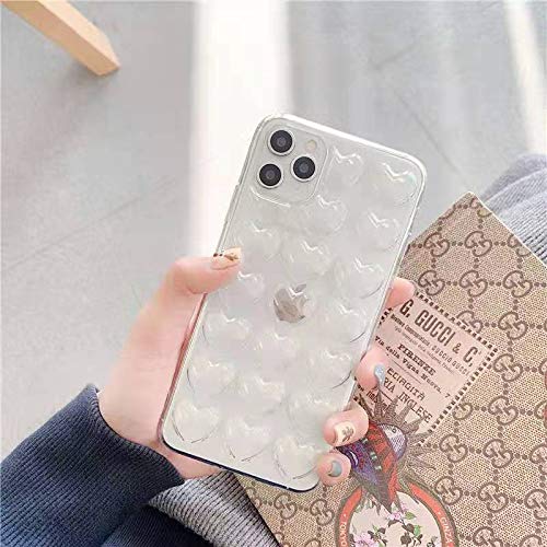 Cute Heart Silicone Phone Case for Apple iPhone 12 Pro & 12 Pro Max - Clear Protective Cover with Shock Absorption | Perfect for Everyday Use, Valentine's Gifts & Fashion Accessories
