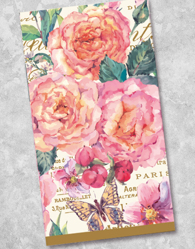 Belles Fleurs Guest Towel Napkins - 40 Count Floral Design Paper Napkins for Parties, Weddings & Home Decor - Premium Disposable Dinner Napkins for Elegant Events