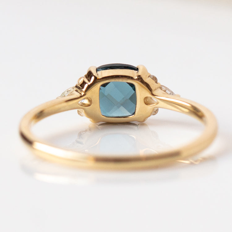 14K Blue Topaz & White Sapphire Ring – Elegant Sterling Silver Jewelry for Women, Perfect for Engagement, Wedding & Anniversary Gifts
