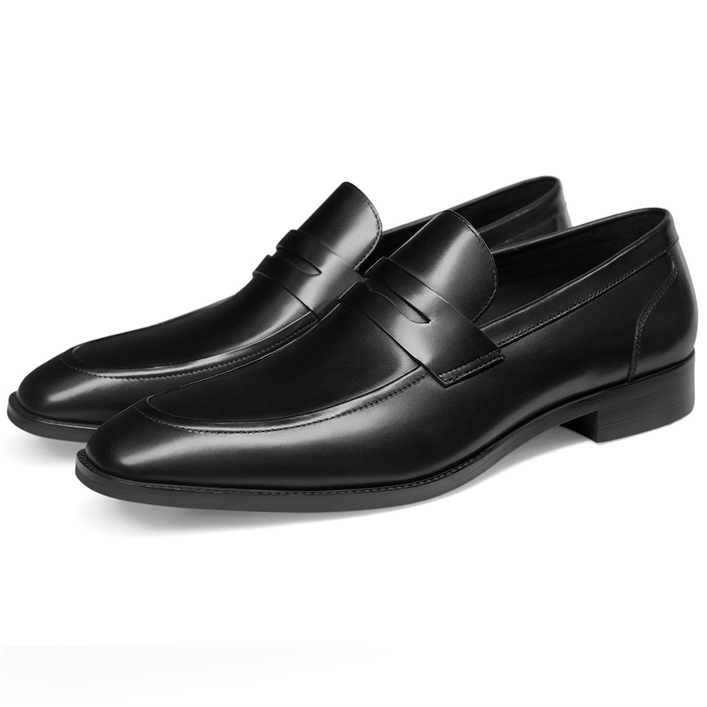 GIFENNSE Men's Slip-On Loafers - Premium Leather Dress Shoes for Business & Formal Occasions - Comfortable Office Shoes for Work, Weddings & Special Events