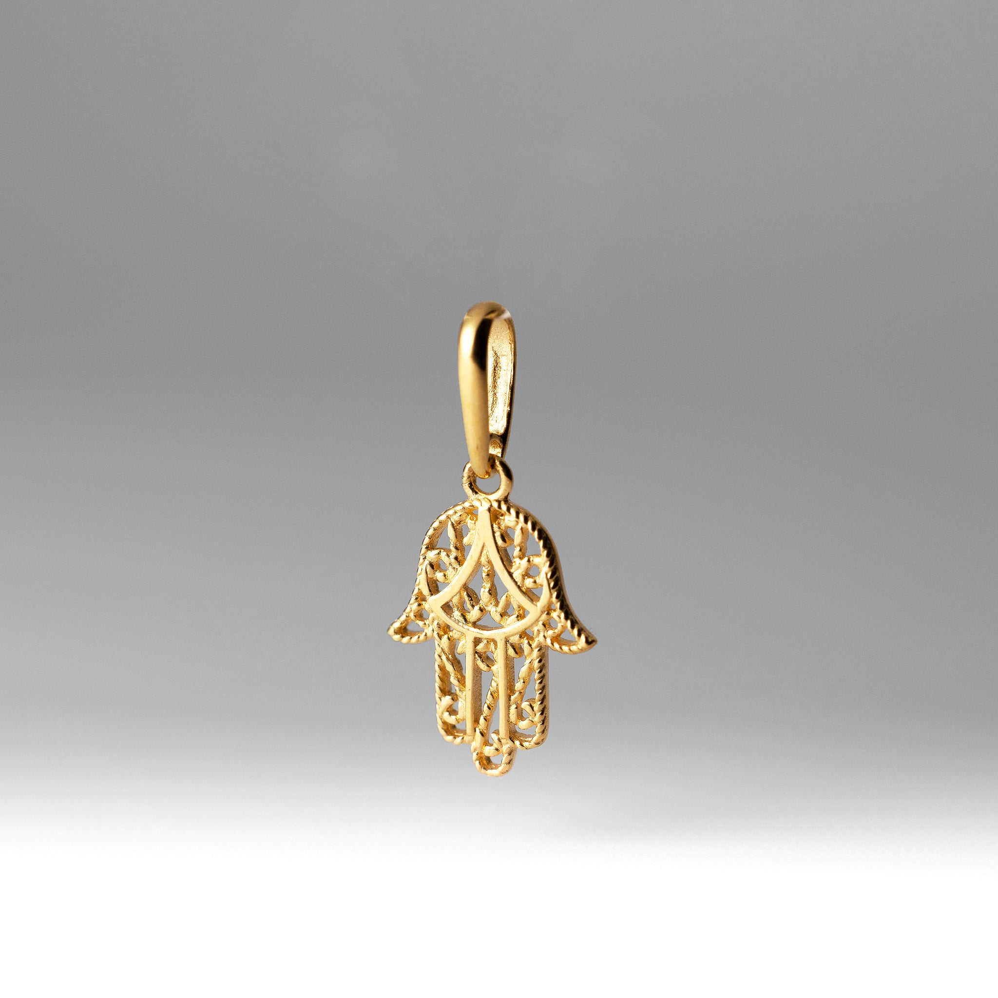 Gold Filigree Hamsa Hand Pendant Necklace YC1502 - Elegant Spiritual Jewelry for Protection & Good Luck | Perfect for Gifts, Meditation & Boho Fashion