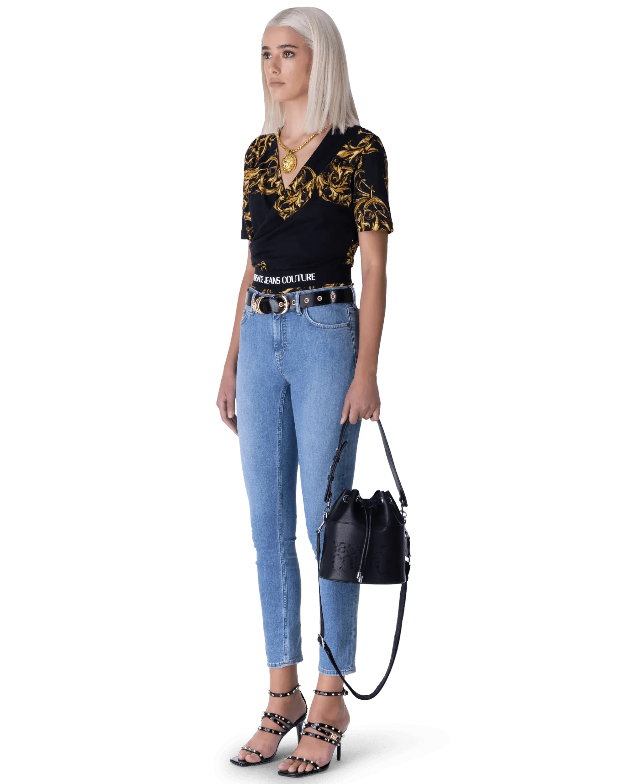 Stylish Gold Logo D-Ring Belt for Men & Women - Fashionable Adjustable Waist Belt for Jeans, Pants & Dresses | Perfect for Casual & Formal Outfits