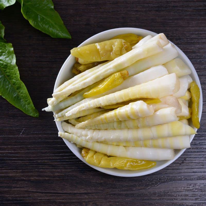 **Pickled Bamboo Shoots with Peppers - Crunchy & Tender Bamboo Snacks, Lemon Flavor, Instant Asian Snack Food (5 Bags, Mixed Flavors) - Perfect for Lunchboxes, Picnics & On-the-Go Snacking**