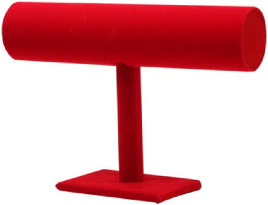 SHANGMAOYO Jewelry Box - Flannel Lined Single Layer Display Stand for Bracelets & Watches - Large Red Velvet Jewelry Storage Box with Elegant Design - Perfect for Retail Stores, Home Organizers & Gift Packaging (Color: Red)