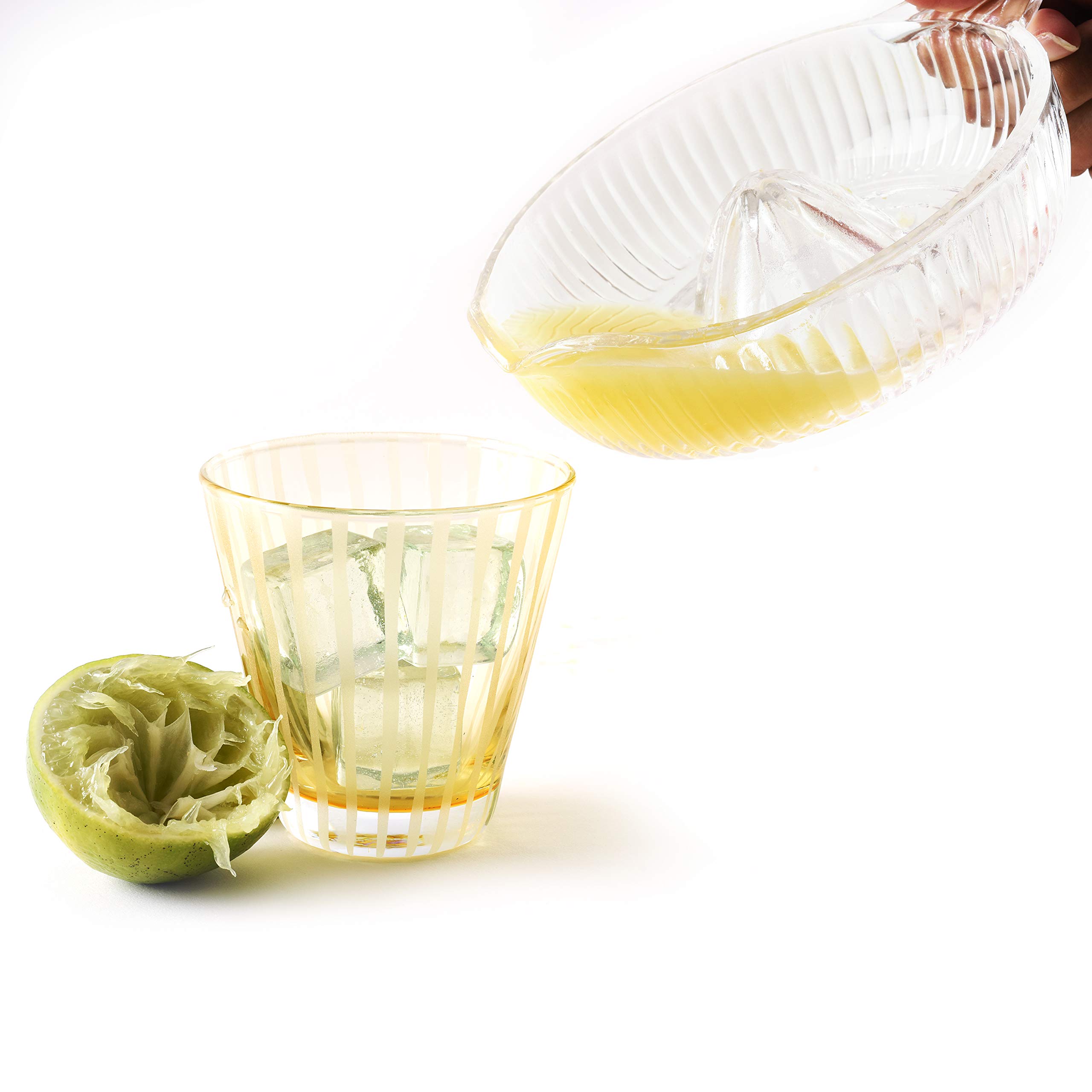 Norpro Premium Glass Citrus Juicer - Handheld Lemon, Orange & Lime Squeezer for Fresh Juice - Perfect for Cocktails, Baking & Healthy Drinks