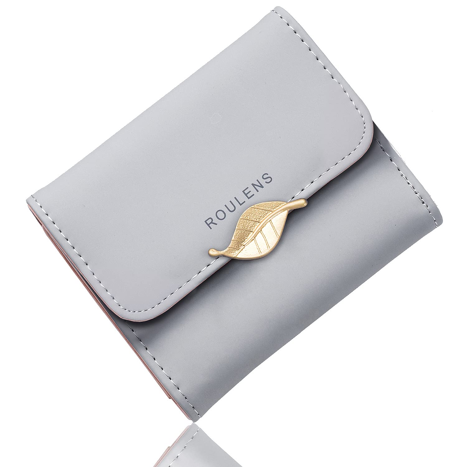 RFID Blocking Women's Wallet PU Leather Leaf Pendant Card Holder - Phone, Checkbook & Coin Organizer with Zipper for Everyday Use, Travel and Gift Giving