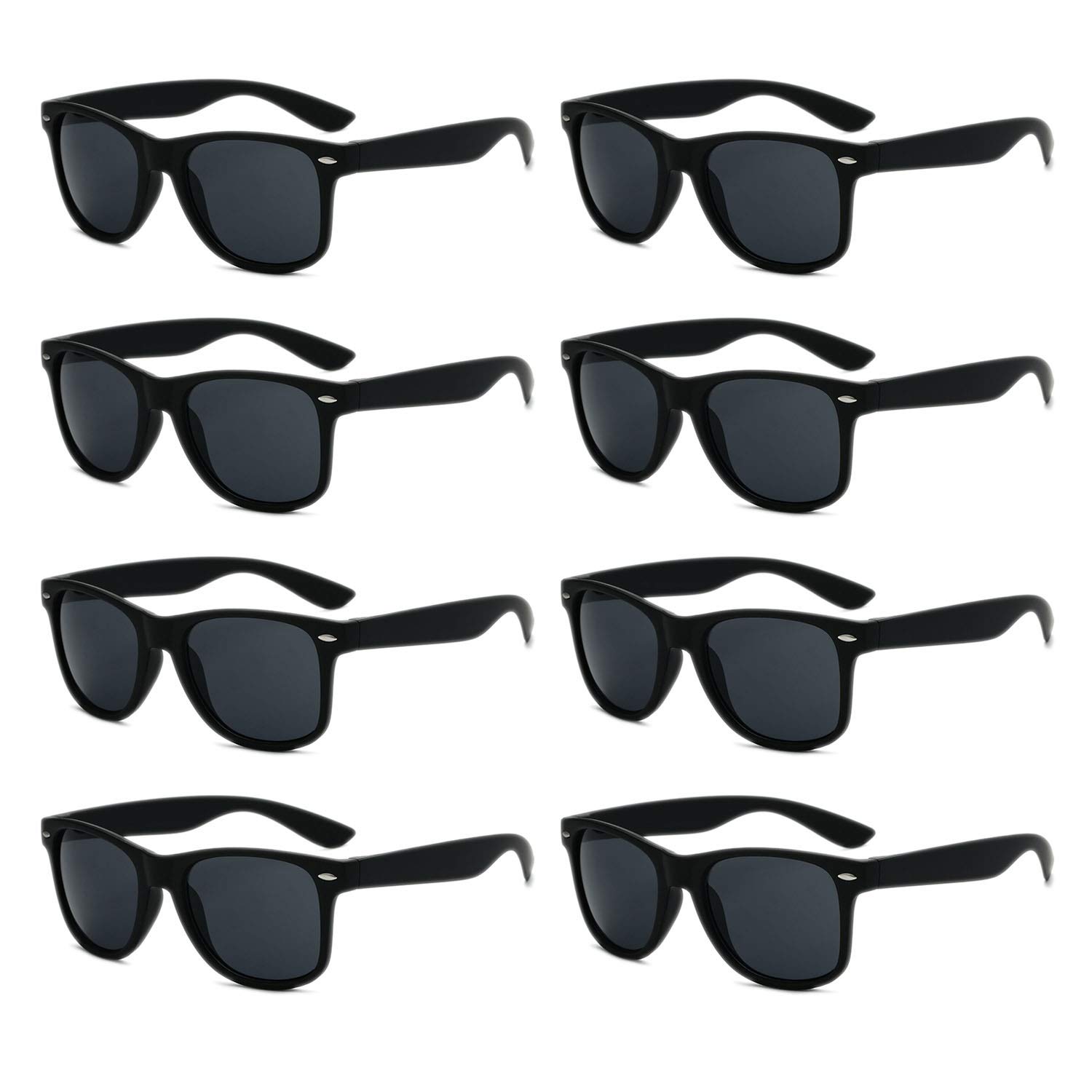 HSSUNSINE 8 Pack Unisex 80's Retro Sunglasses - UV 400 Protection, Neon Colors, Wholesale Bulk for Party Favors & Events - Perfect for 80s Theme Parties, Concerts, Beach Outings, and Summer Fashion Accessories