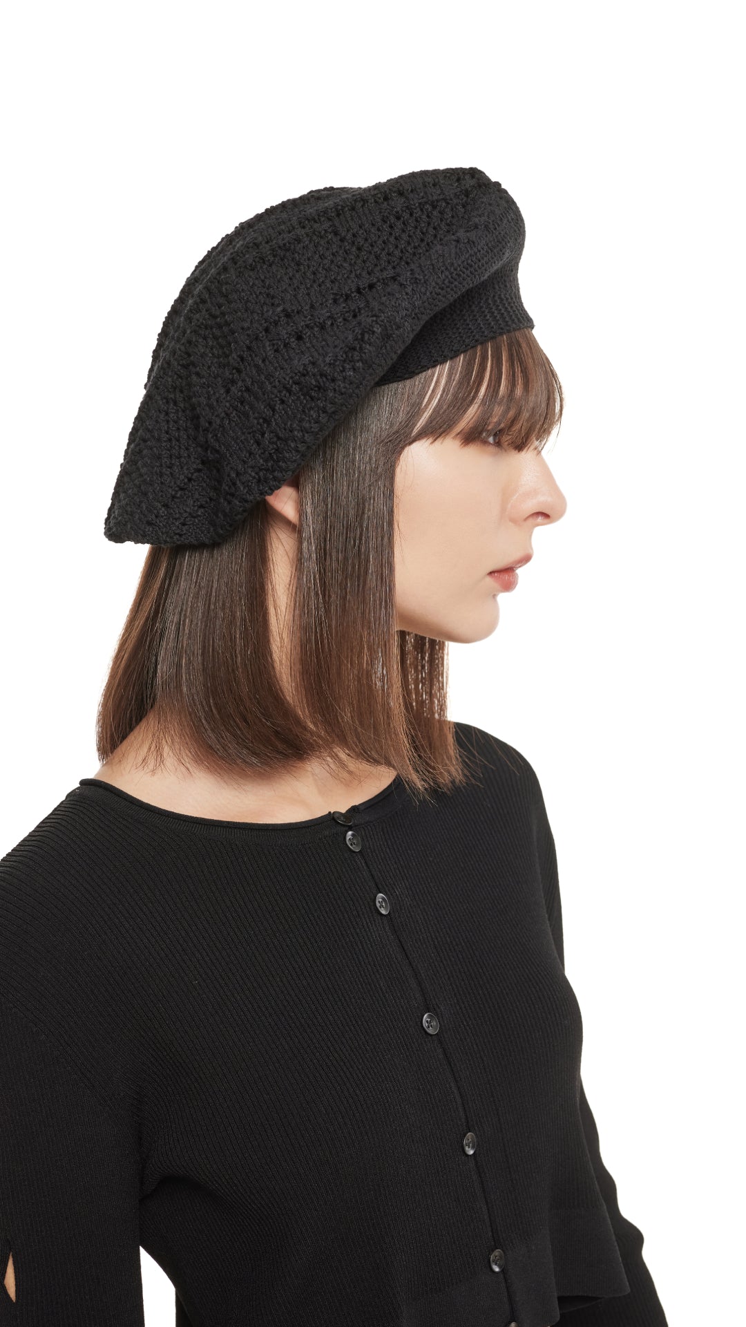 Crochet Full Moon Beret Hat for Women - Handmade Knitted Wool Winter Beanie - Stylish Fashion Accessory for Fall, Winter, and Outdoor Activities