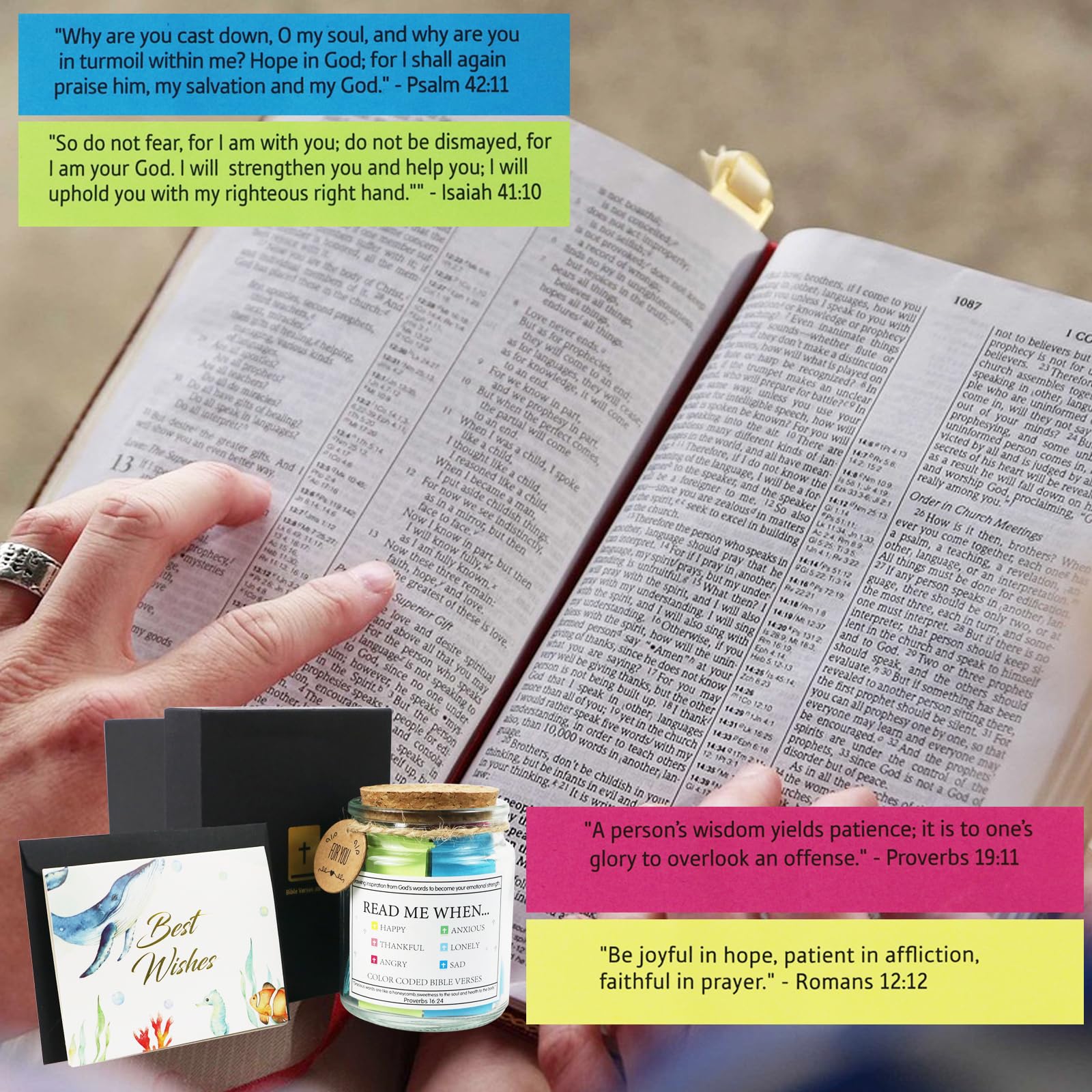 Bible Verse Jar - 90 Color Coded Scripture Cards for Prayer & Devotion | Christian Gift for Men, Women, Graduation, Easter & Mother's Day | Perfect for Daily Inspiration, Bible Study & Faith Encouragement