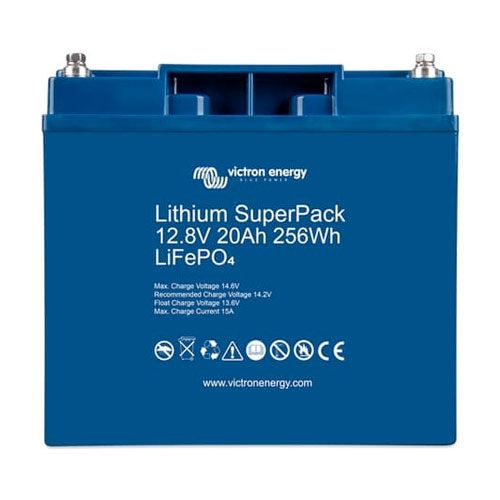 Victron Energy Lithium SuperPack 12.8V 20Ah Battery - High Performance Deep Cycle Battery for Solar, Marine, RV & Off-Grid Power Systems