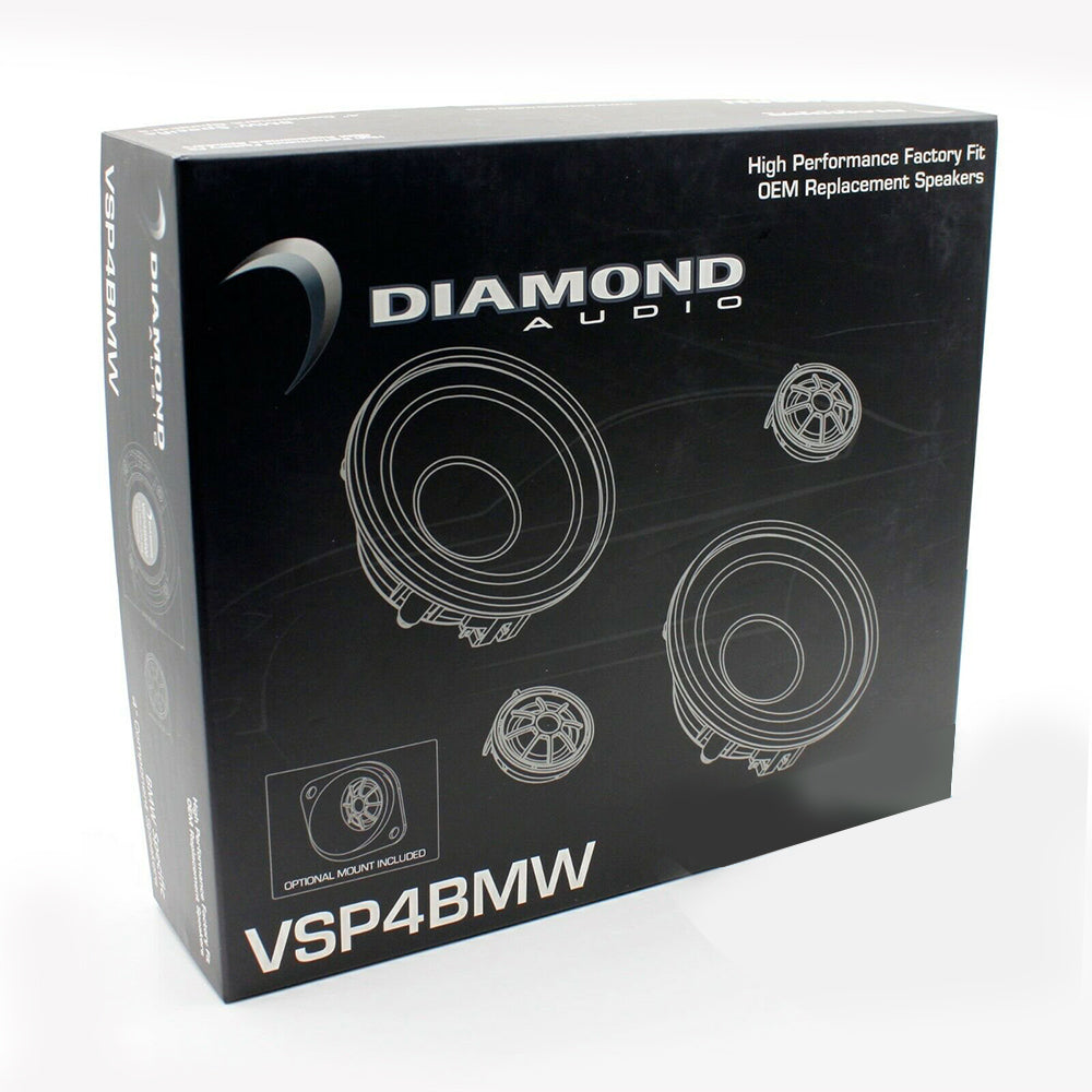 Diamond Audio VSP4BMW 40W RMS 2-Way Component Speaker System for BMW - Premium Car Audio Upgrade for Clear Sound & Enhanced Bass | Perfect for Highway Cruising & Music Lovers