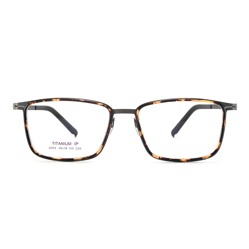 Bclear Unisex Full Rim Square Titanium Acetate Eyeglasses L2003 - Lightweight Durable Frame for Men & Women - Perfect for Reading, Work, and Everyday Wear