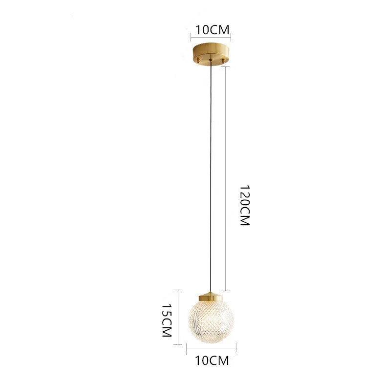 Crystal Clear Diamond Glass Gold Pendant Light Fixture - Elegant Ceiling Lighting for Dining Room, Kitchen Island & Bedroom Decor