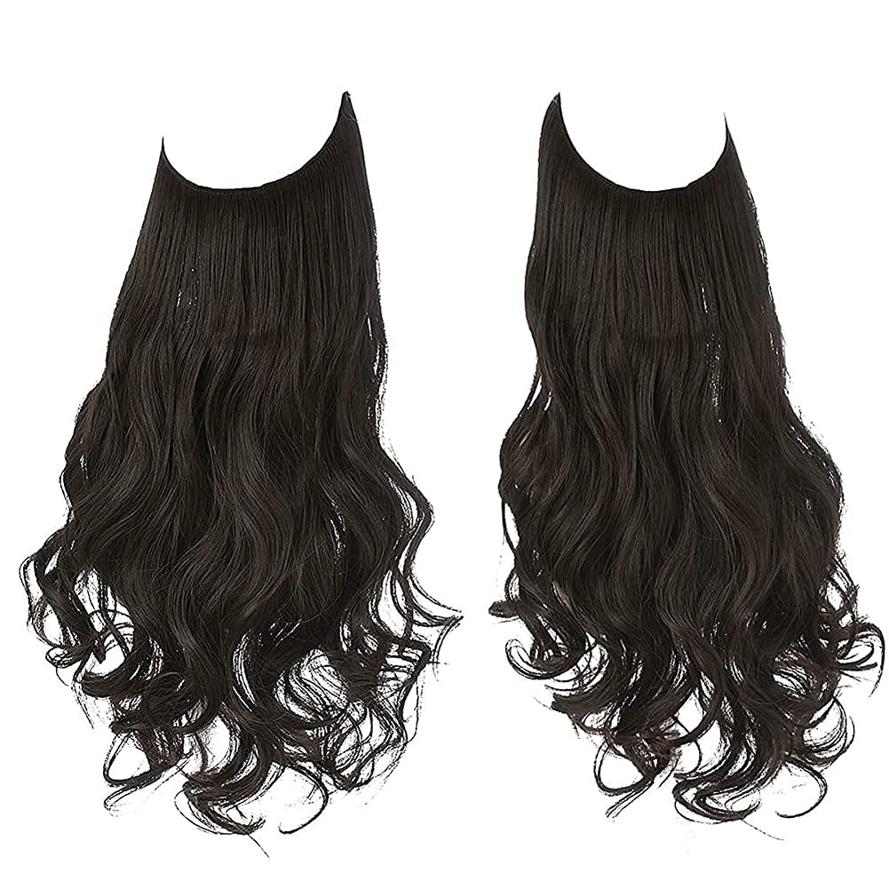 RemeeHi Micro Hair Extensions 100% Human Hair - Invisible Miracle Wire, One Piece Fish Line Hair Extensions for Women (120g, 26 Inch/25cm, 4# Medium Brown) - Perfect for Daily Wear, Parties & Special Occasions