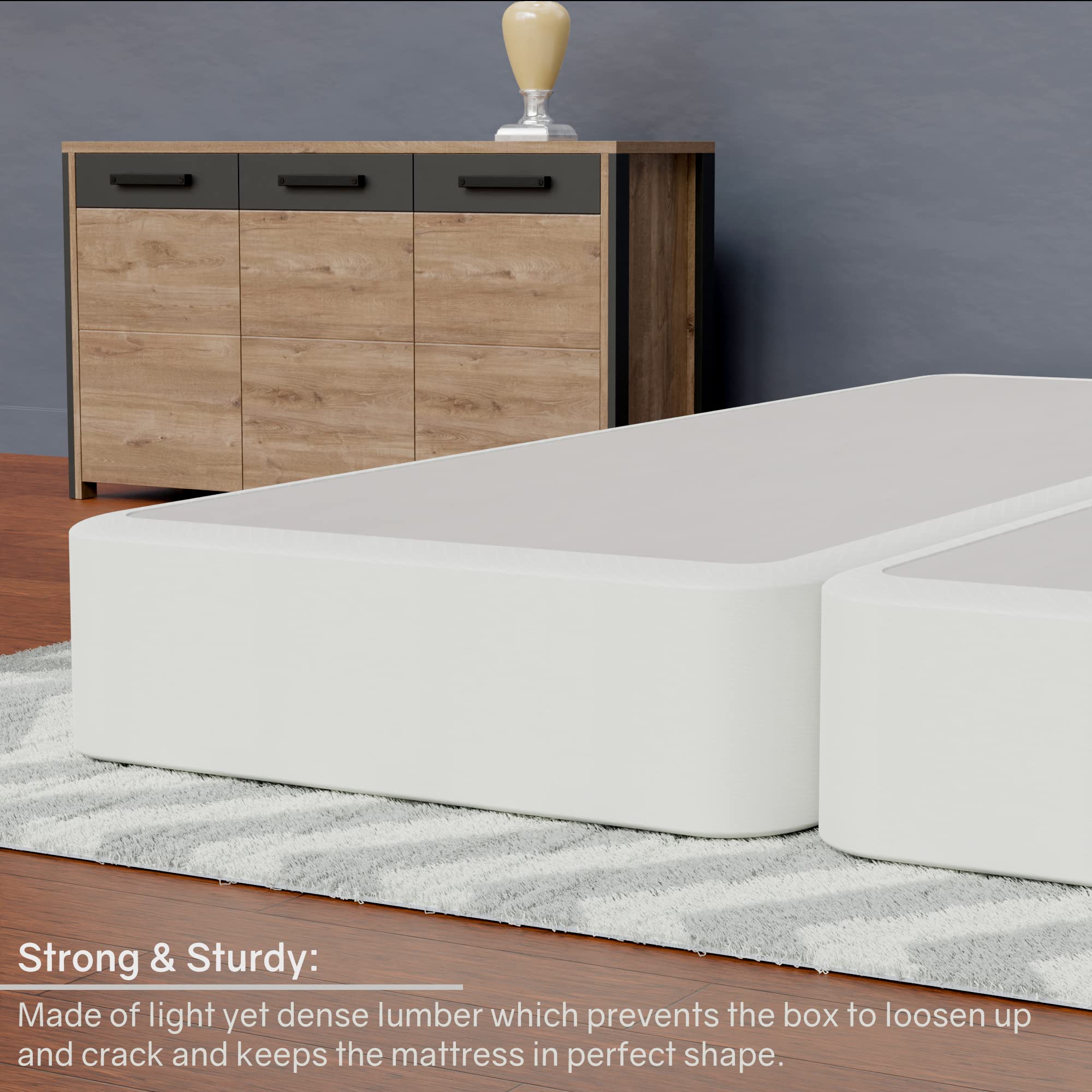 4-Inch Sturdy Split Box Spring for Mattress Support - Durable Wood Foundation for Full Size Bed - Easy Assembly & Long-Lasting Support - Perfect for Guest Rooms, Dorms & Home Bedrooms