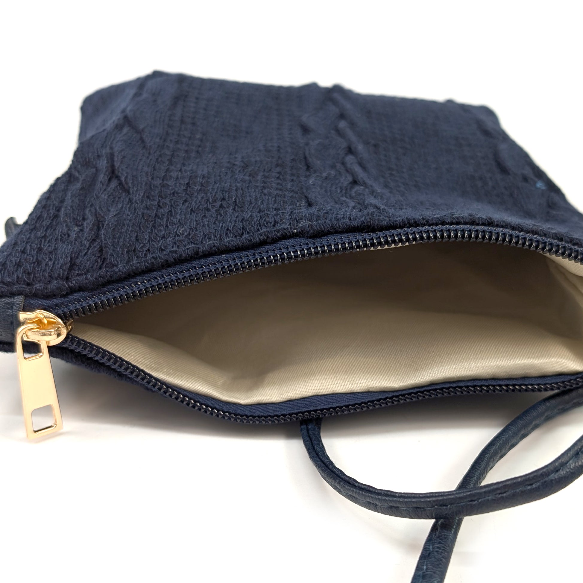 Stylish Navy Blue Knitted Crossbody Bag for Women - Lightweight & Trendy Handbag for Daily Use, Travel, and Shopping