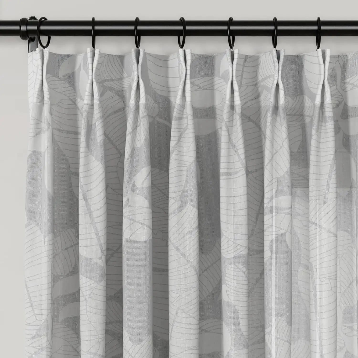 Freya Linen Semi-Sheer Jacquard Pleated Curtains - Elegant Window Treatment for Living Room & Bedroom