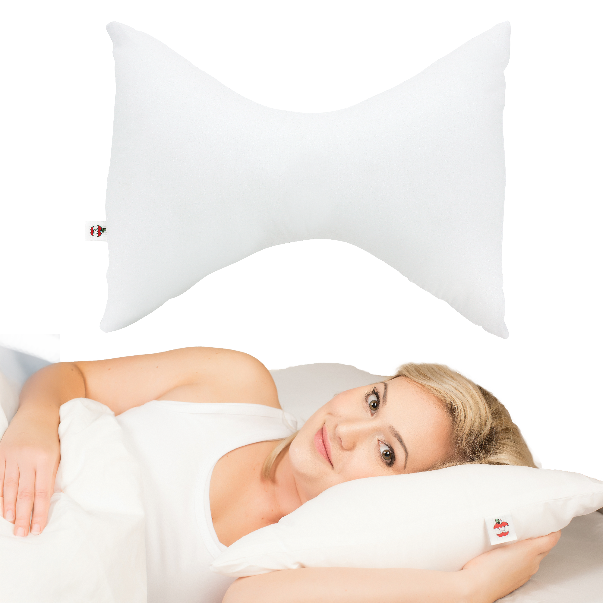 Orthopedic Cervical Support Pillow for Neck Pain Relief - Memory Foam Bowtie Pillow for Side, Back & Stomach Sleepers - Ideal for Travel, Home & Office Use