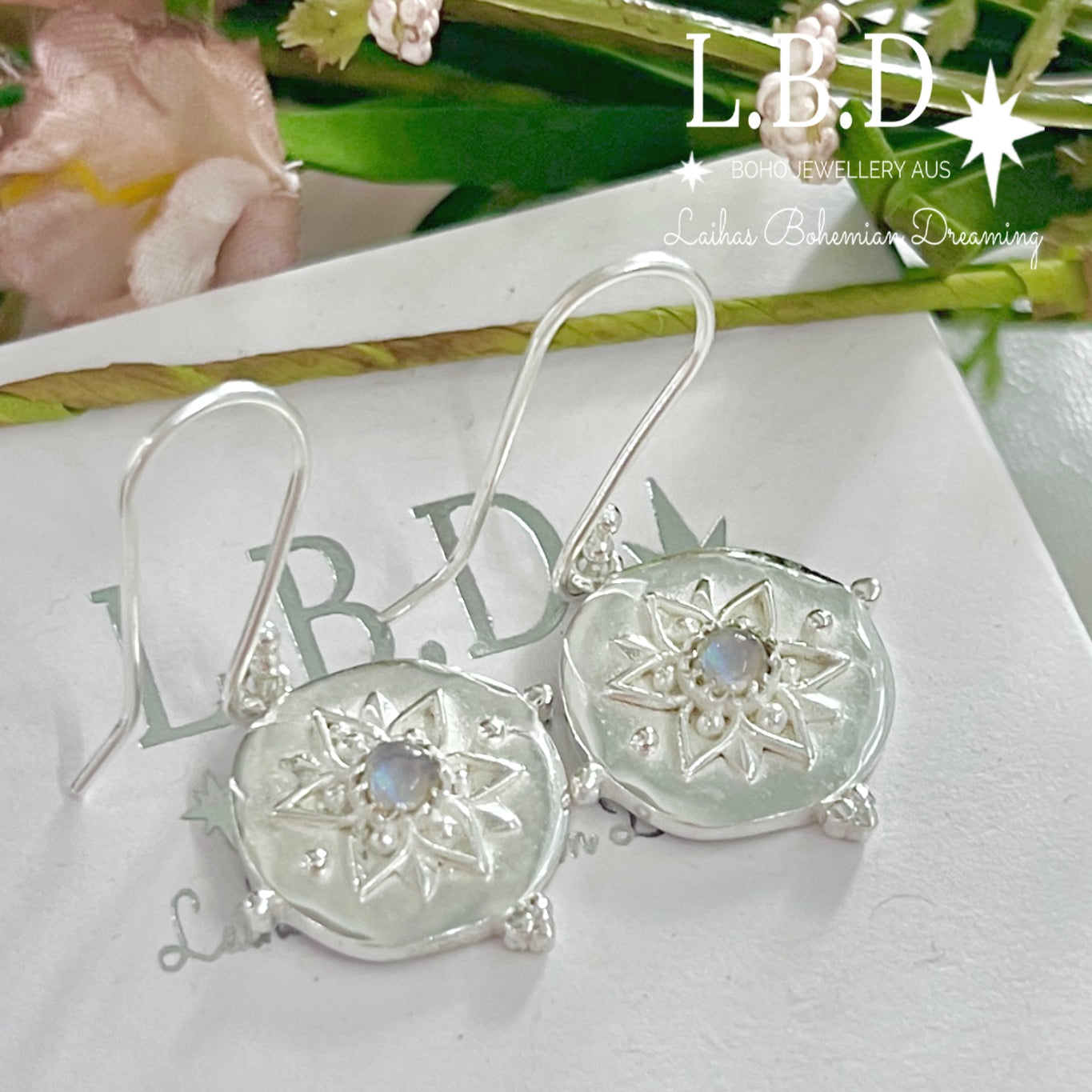 Laihas Large Vera May Moonstone Earrings – Elegant Dangle Earrings for Women, Perfect for Weddings, Parties & Special Occasions