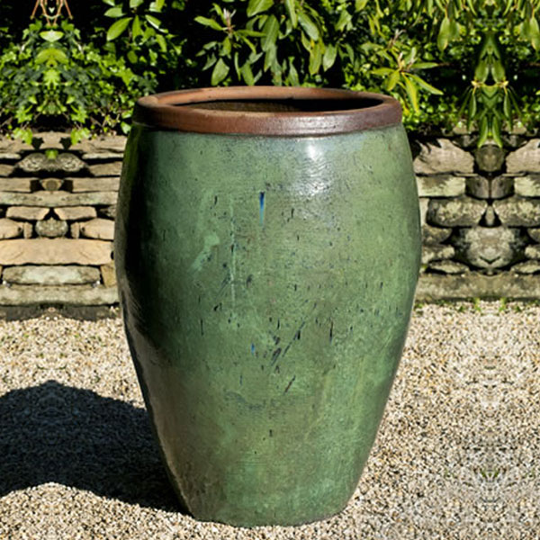 Rustic Green Kuro Jar Planter - Handcrafted Ceramic Flower Pot for Indoor & Outdoor Plants - Perfect for Succulents, Herbs, and Home Garden Decor by Campania International