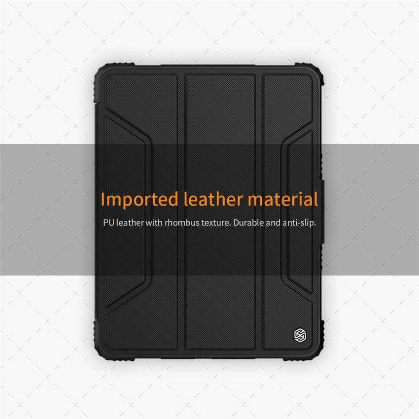 NILLKIN Premium Leather Bumper Case for iPad Air 4 - Full Body Protection with Apple Pencil Holder | Perfect for Work, Travel & Everyday Use
