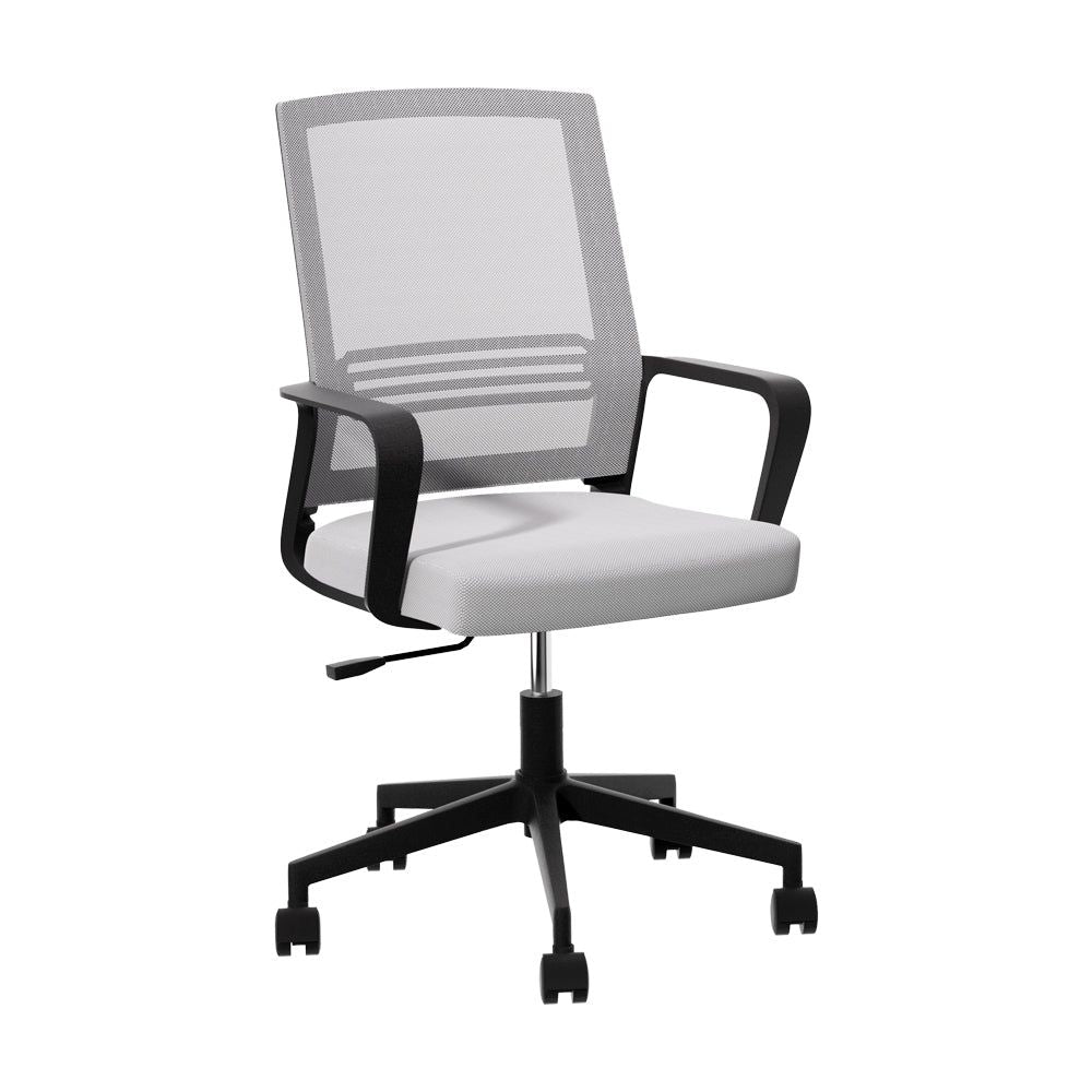 Ergonomic Mesh Office Chair - Adjustable Computer Gaming Desk Chair with Mid Back Support for Work & Study, Grey - Perfect for Home Office, Gaming Setup & Workspace