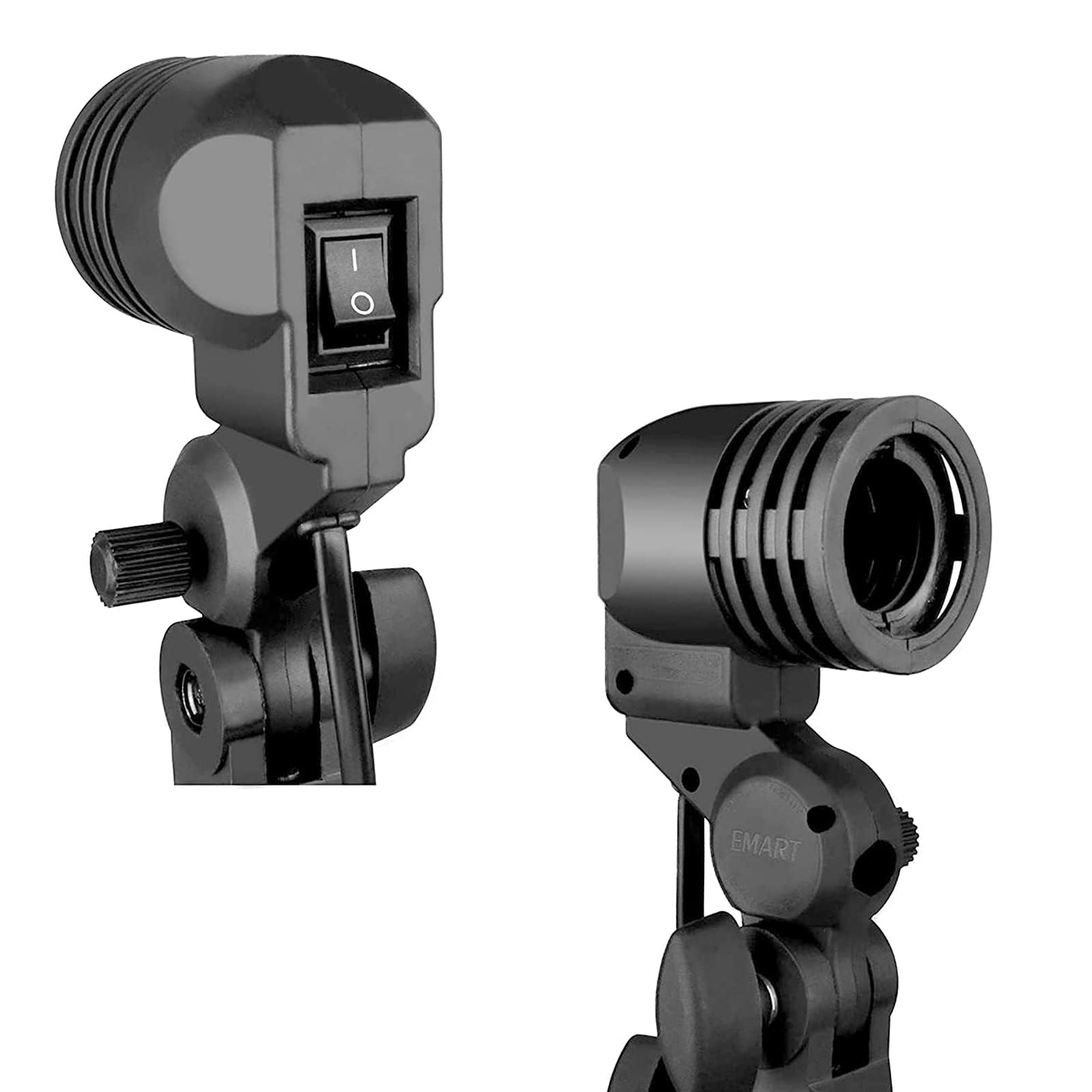 EMART Light Bulb Stand - 2 Pack E26/E27 AC Socket with Umbrella Holder for Photography Lighting, Video Studio Equipment - Perfect for Product Shoots, YouTube Videos & Home Studio Lighting