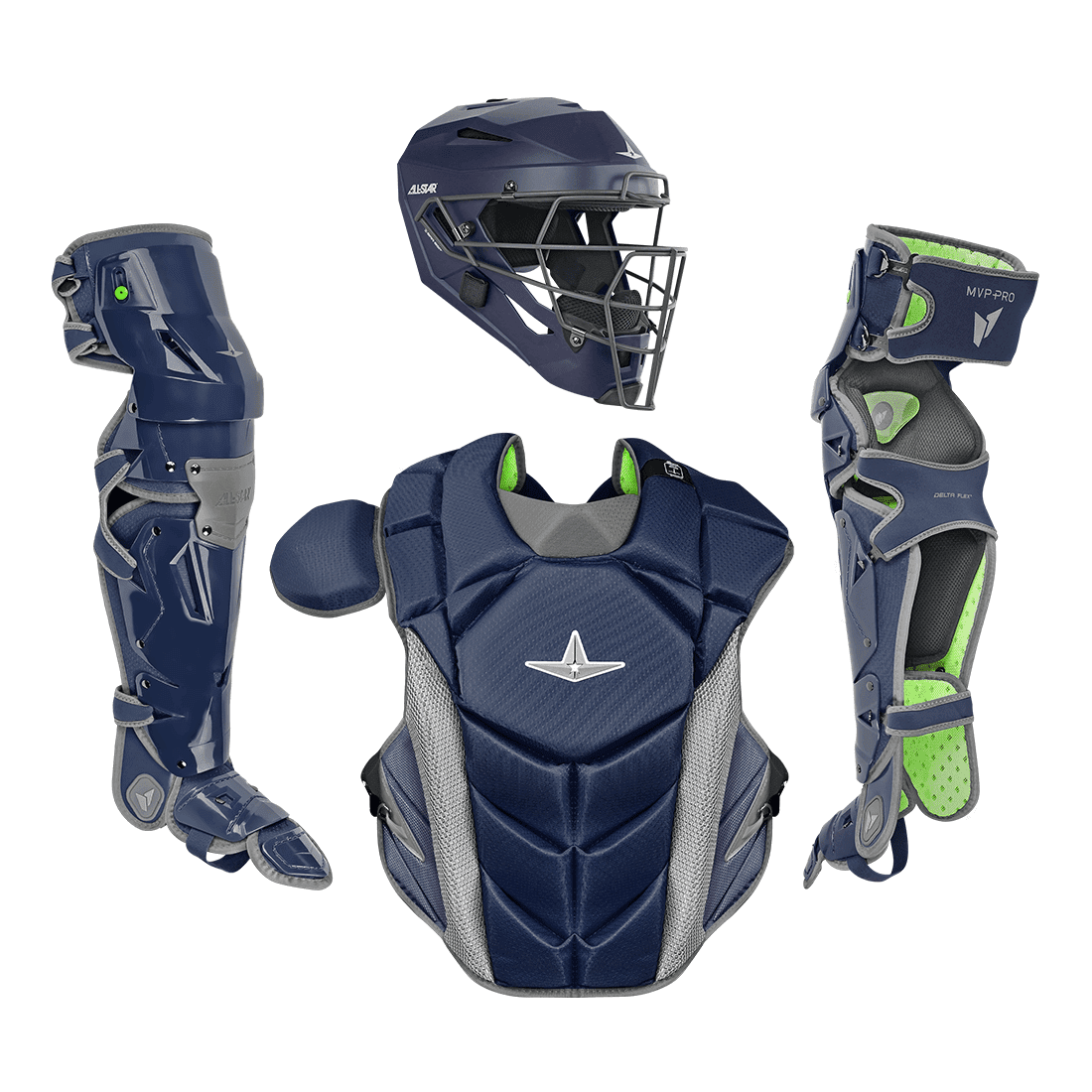 All Star MVP Pro Series Adult Catcher's Kit CKCC5LGE - Premium Baseball Gear for Catchers - Perfect for Games, Practice & Training