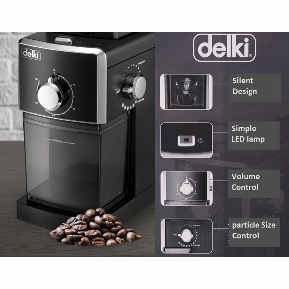 DELKI DKM 5278 Electric Coffee Grinder for Fresh Beans - 220V Stainless Steel Blade Mill for Espresso, French Press & Drip Coffee - Perfect for Home Kitchen & Office Use