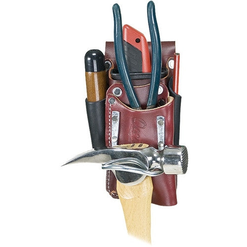 5-in-1 Leather Multi-Tool Holder 5520 - Compact & Durable Belt Pouch for Everyday Carry (EDC) Tools - Perfect for Work, Camping, Hiking & Outdoor Activities
