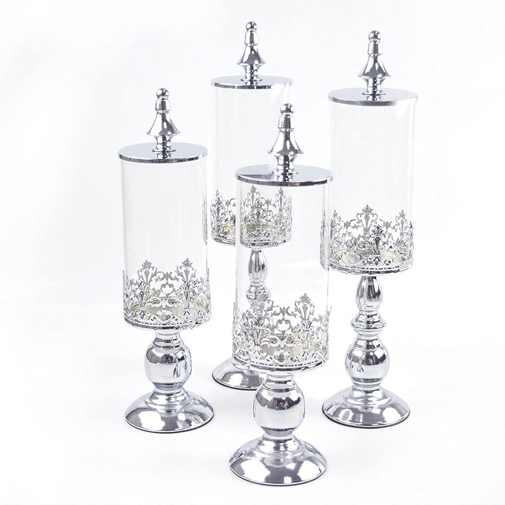11-Piece Silver Crystal Wedding Cake Stand Set - Elegant Crystal Plated Dessert Display Tower for Wedding, Birthday, Party | Perfect for Cakes, Cupcakes, Cheese & Dessert Presentation